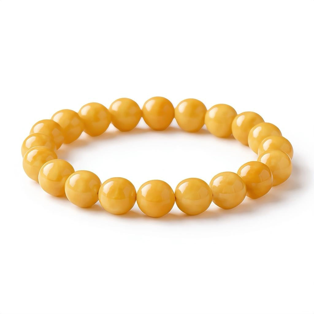 Yellow Jadeite Beaded Bracelet