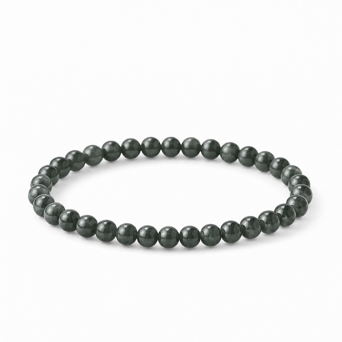 Black Jadeite Beaded Bracelet
