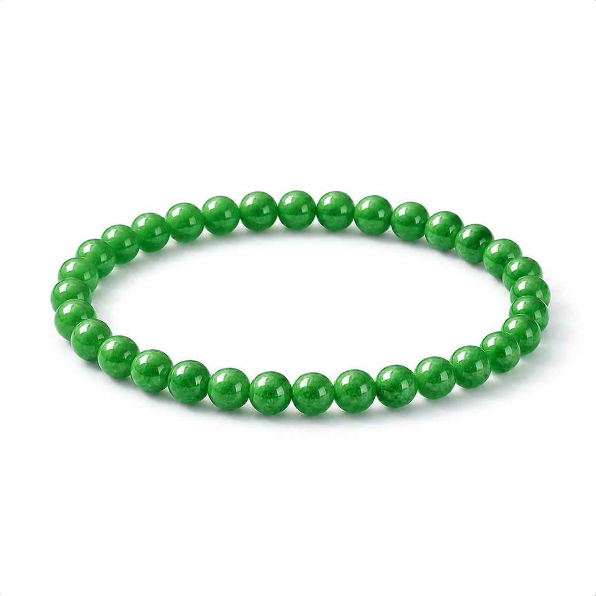 Dyed Green Jade Beaded Bracelet