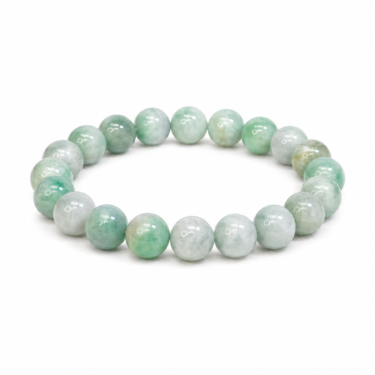 Apple Green Jade Beaded Bracelet