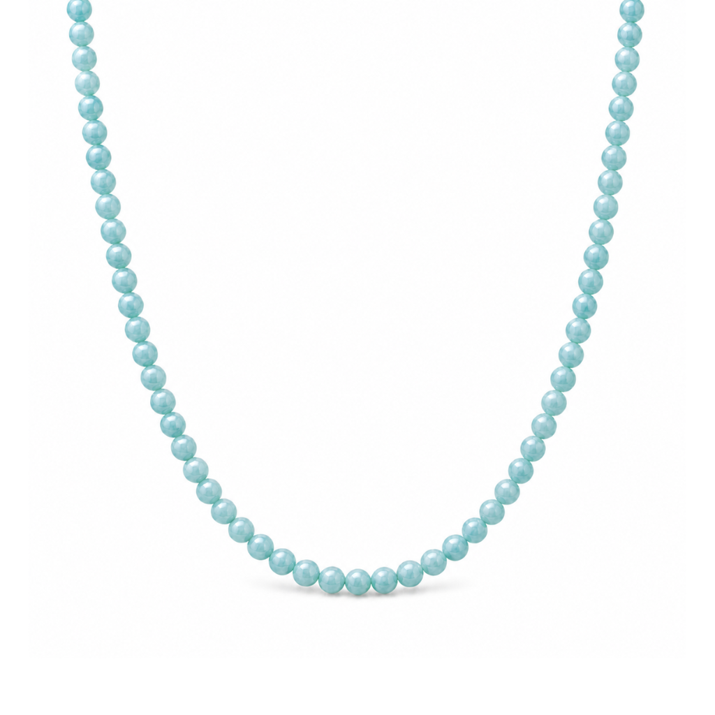 Blue Water Beaded Necklace 20 inch