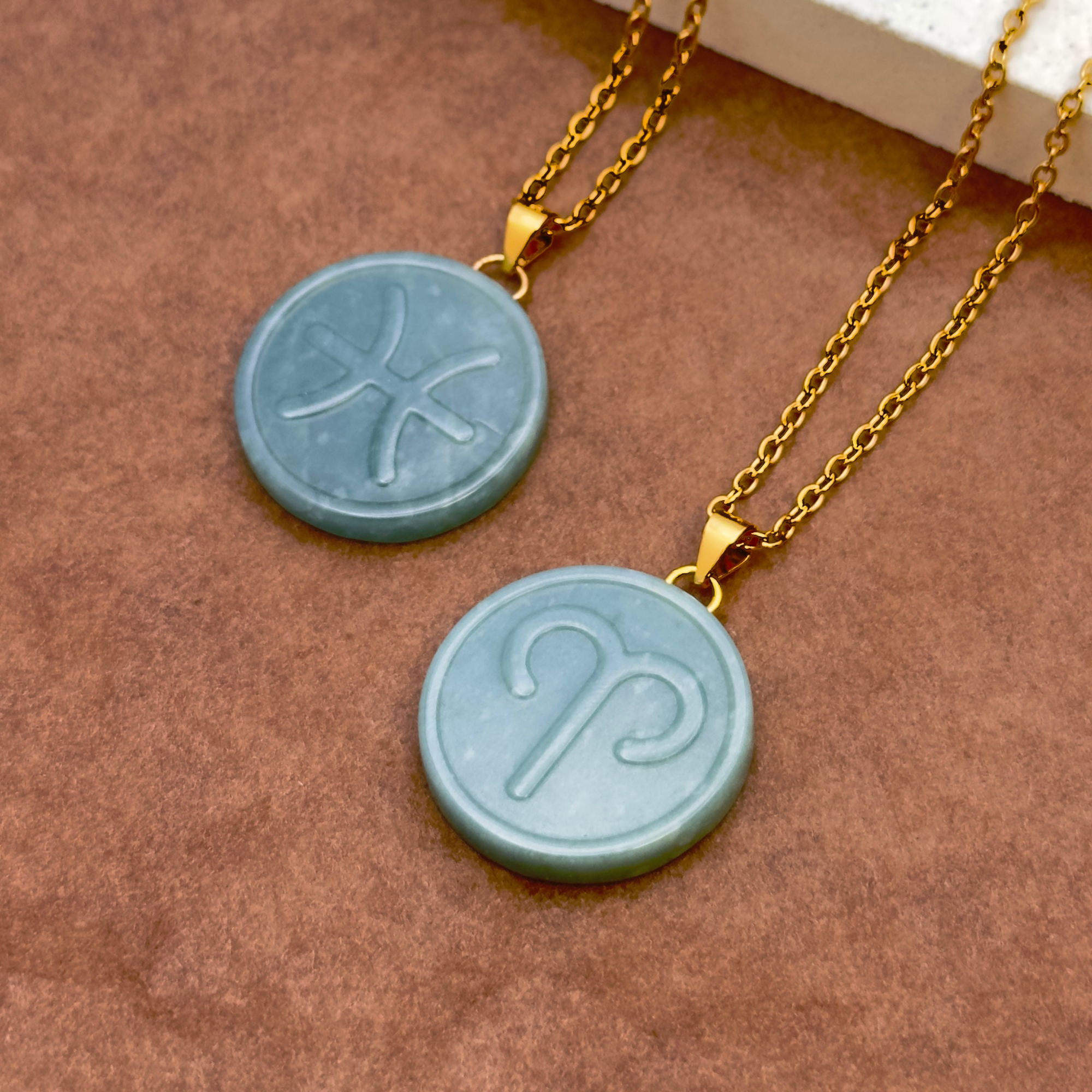 Astrology Zodiac Jade Pendant