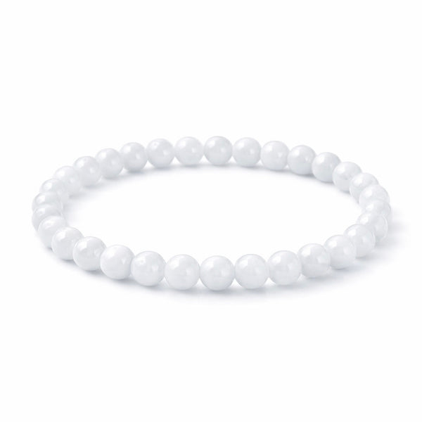 White Jadeite Beaded Bracelet