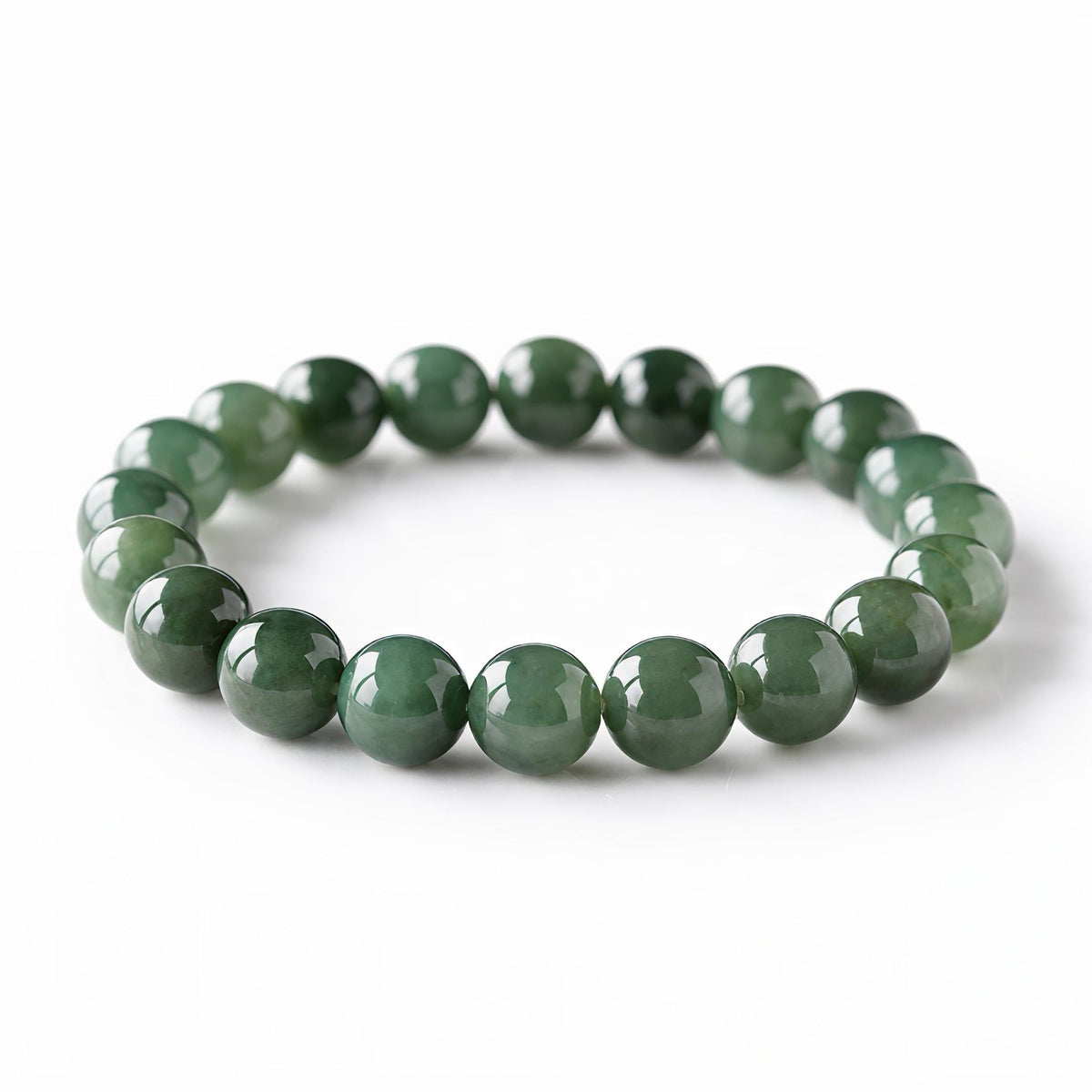 Olive Green Jadeite Beaded Bracelet