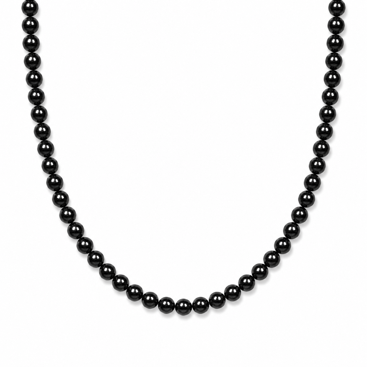 Black Beaded Necklace 20 inch