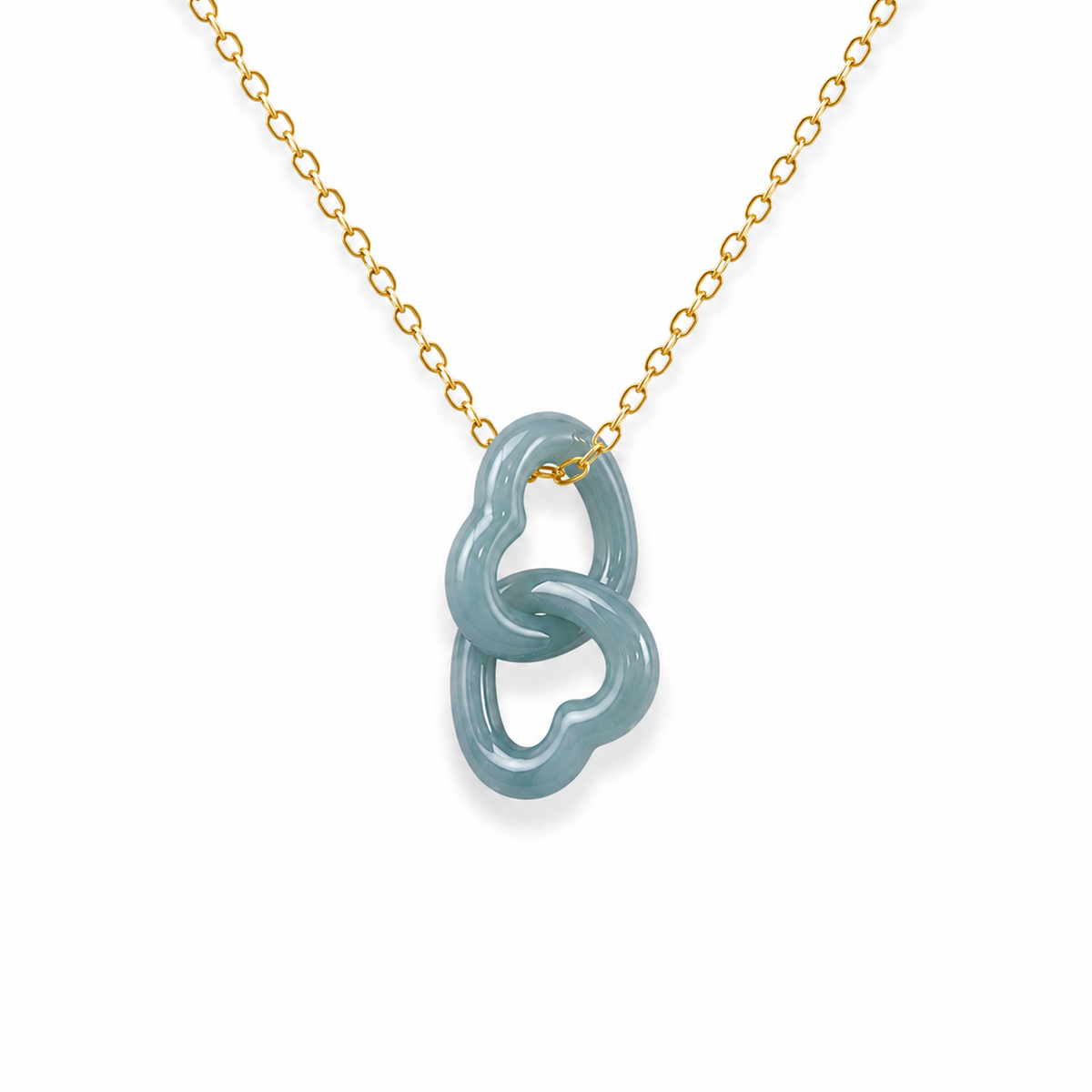 Double Heart Hoop Necklace