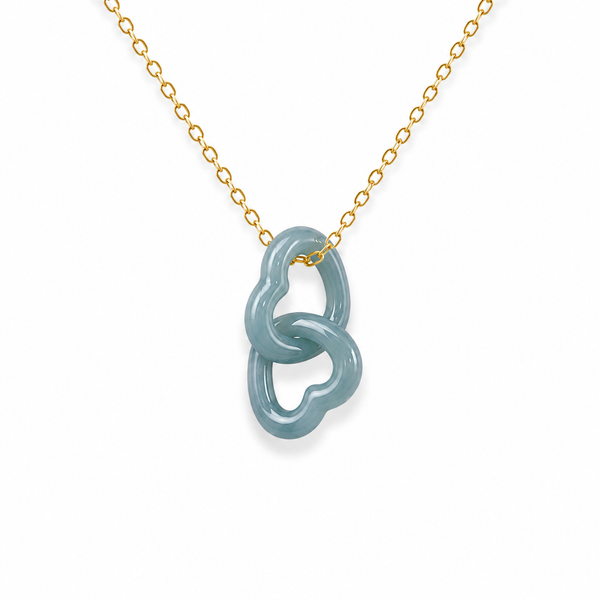 Double Heart Hoop Necklace