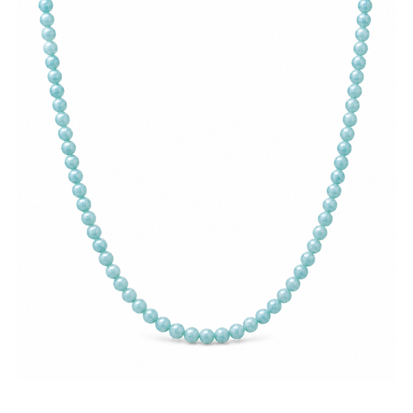 Blue Water Beaded Necklace 20 inch