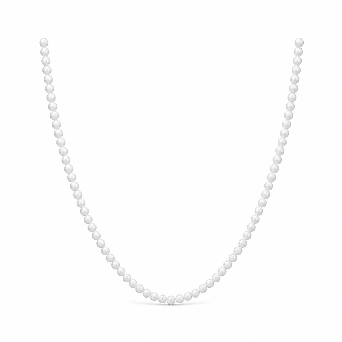 White Beaded Necklace 20 inch