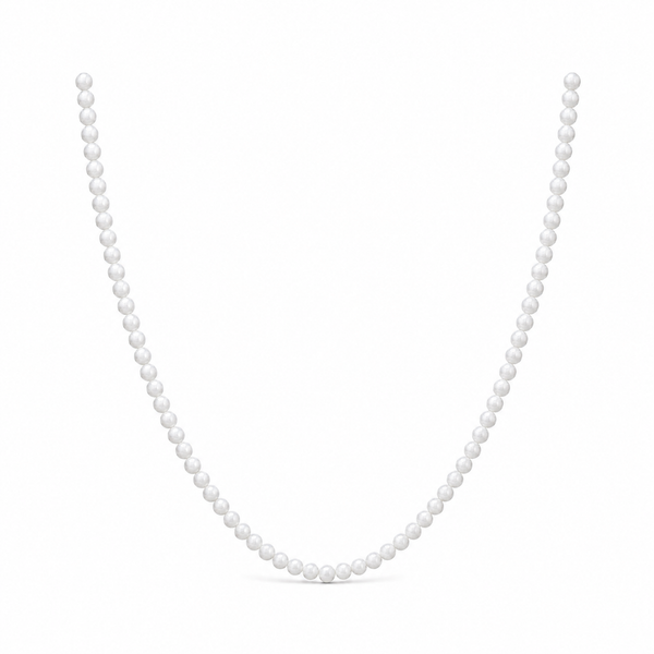 White Beaded Necklace 20 inch